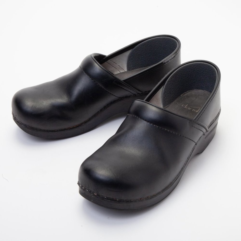 Dansko Black Leather Clogs